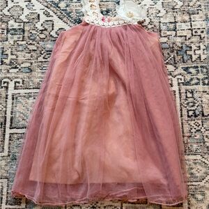 Toddler Girls Pink Tulle Dress with Lace and Flower NWT Size 90 (18-24 months)